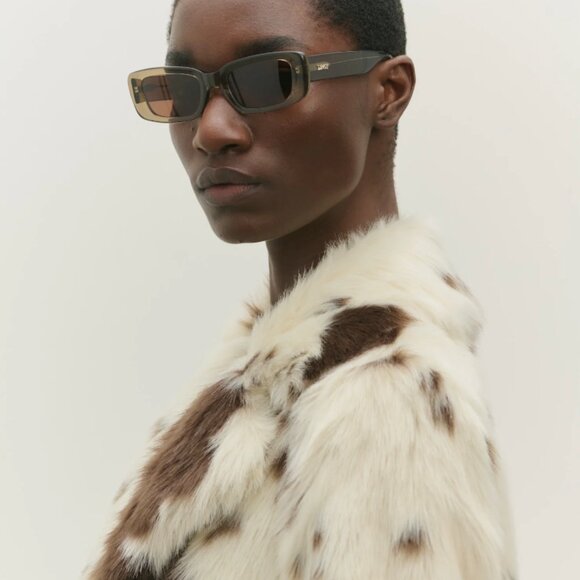 DMY Preston Rectangular Sunglasses Transparent Olive - Picture 13 of 15